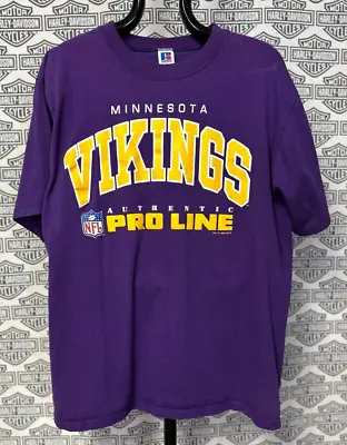 Vintage Minnesota Vikings Pro Line Russell Athletic T-Shirt - Adult Large • $18