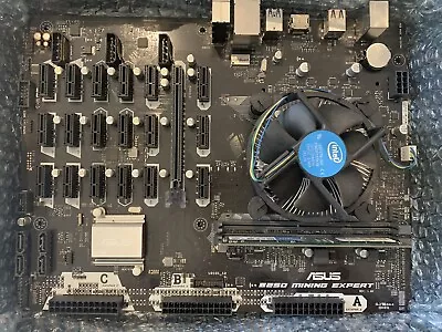 ASUS B250 MINING EXPERT Motherboard (Free 4GB RAM CPU And CPU Cooler Installed) • $200