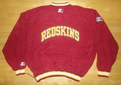 Vintage WASHINGTON REDSKINS FOOTBALL TEAM Maroon STARTER Pullover Jacket Large • $44.99