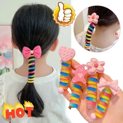 Girls Kids Telephone Wire Line Ponytail Holder Rubber Band Elastic Hair Band/ • $1.07