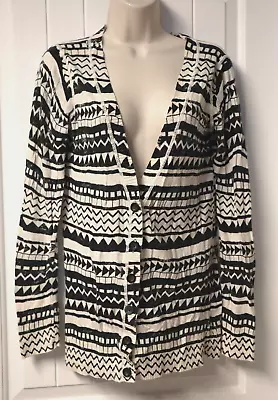 Mossimo Womens V-Neck Button Down Black White Cardigan Sweater Size M • $9.99