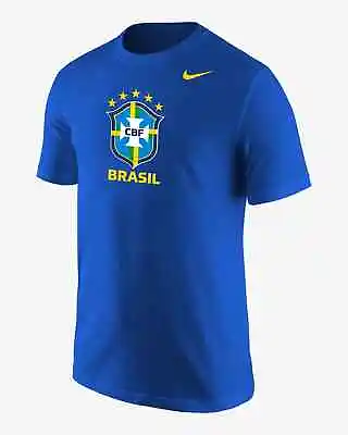 $24.95 • Buy Nike Cbf Brazil Soccer Futbol T-Shirt Yellow Size LARGE - L - BLUE - NEW 106613