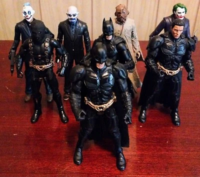 $100 • Buy Mattel The Dark Knight Movie Masters Batman Lot Of 8 Figures Loose NM