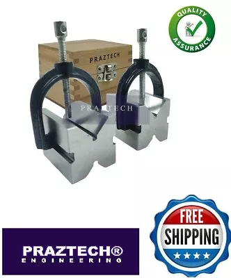 USA Precision Engineers VEE Blocks CLAMP Set -  1 -5/8  X 1-1/4  X 1 -1/4  • $44