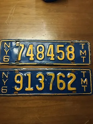 (2)vintage  New York Tax Mileage Vehicle License Plates-unique • $69.99