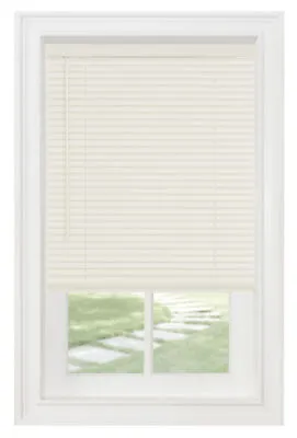 Cordless Window Blinds Mini Blinds 1  Black White Alabaster Wood Vinyl Blind • $66.49