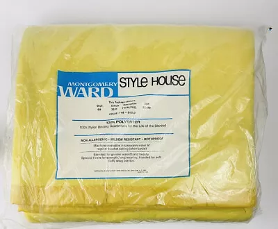 New Vintage Montgomery Ward Style House Twin/full Yellow Blanket Original Pkg • $29.05