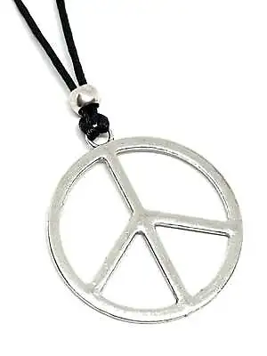 £3.95 • Buy CND Necklace Large Pendant Peace Ban The Bomb Beaded Corded Statement Jewellery
