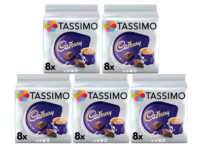 Tassimo Hot Chocolate Pods Cadbury Hot Chocolate 5 X 8 Pods 40 Drinks • £18