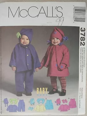 McCall's Pattern 3782 Baby Infant Jacket Coat Jumper Jumpsuit Hats Mittens Scarf • $8.99