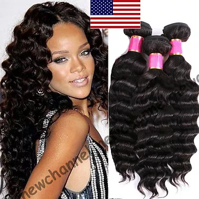 3Bundles/150g 100% Virgin 7A Peruvian Brazilian Human Hair Weave Extensions B238 • $25.47