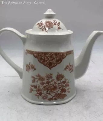 Vintage Royal Staffordshire White Floral Glossy Round Tea Pot With Lid • $9.99