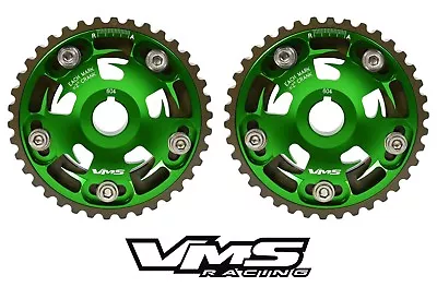 2 Green Vms Racing Billet Adjustable Cam Gears For 96-01 Honda Crv B20 • $109.95