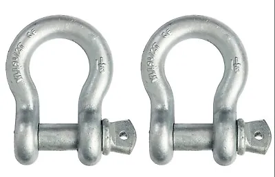 2 Pcs 1-1/8  Bow Shackle W Screw Clevis Pin Rigging Towing 9.5 Ton 21000 Lb WLL • $42.99