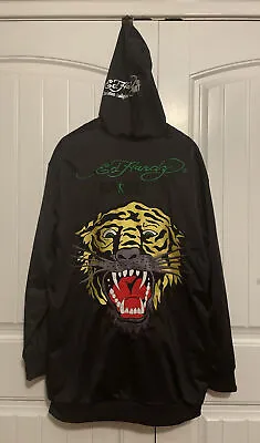 Ed Hardy Sport Christian Audigier Embroidered Full Zip Hoodie Jacket 2XL Tiger • $85