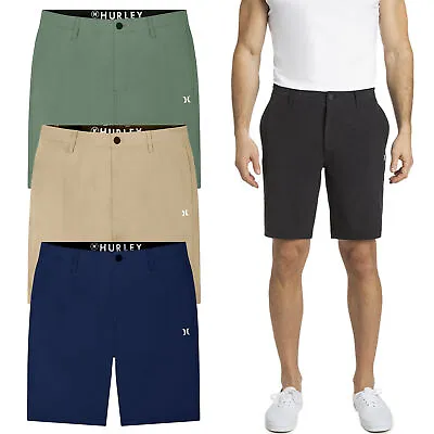Hurley Mens Shorts Stretch Quick Dry Casual Summer Golf Walk Hybrid Chino Pants • £12.99