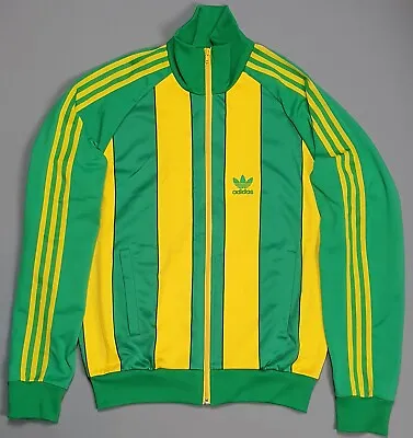 ADIDASTrack Top Men's Large JAMAICA Tracksuit Jacket Retro Yellow Green • £85