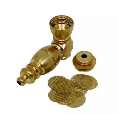 2.5  Metal Smoking Hand Pipe Small Brass With Lid & Ten Screens Made In USA • $16.95