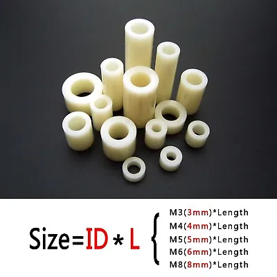 25pcs White Plastic Nylon ABS Non-Threaded All-through Standoff Spacer M3-M8 • £1.25
