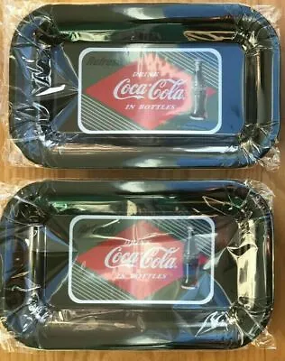 2 X Coca Cola Refresh Small Tin Tray /  Coke DRINK Coca Cola IN BOTTLES • £4.99