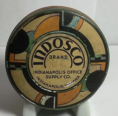 Vintage Art Deco Design Indosco Brand Typewriter Ribbon Tin By Indianapolis In • $12.99