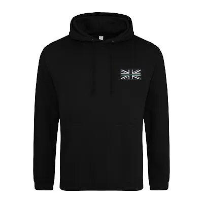 Ambulance Service Thin Green Line Union Jack Embroidered Hoodie Hood Sweatshirt • £24.99