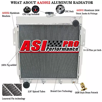 4 Rows Aluminum Radiator For 1955-1957 Ford Thunderbird T-Bird 4.8/5.1L V8 New • $159