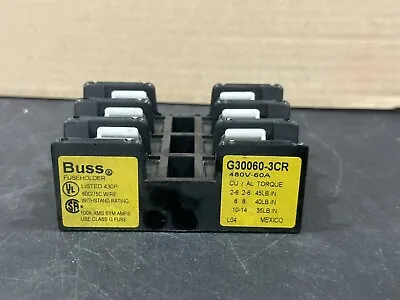 Buss G30060-3CR Fuse Fuseholder Block Holder 3-Pole 480V 60A Class G Fuse • $15