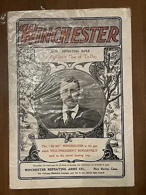 1901 Teddy Roosevelt WINCHESTER Advertising Poster Must See President  Cardboard • $1999.99