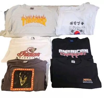 Lot Of 6 Vintage 90's Y2K  Mixed T-Shirt Bundle Resell- Graphic Tee Tshirts! • $98.99