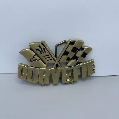 VTG  Chevy Corvette Solid Brass  Belt Buckle Commemorative Baron Buckels 1981 • $19.95