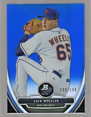 Zack Wheeler 2013 Bowman Platinum BPCP5 Chrome Prospects Refractors 193/199 • $6.93