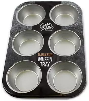 6 Deep Cup Non Stick Muffin Fairy Cake Baking Tray Tin Yorkshire Pudding Pies 1 • £9.43