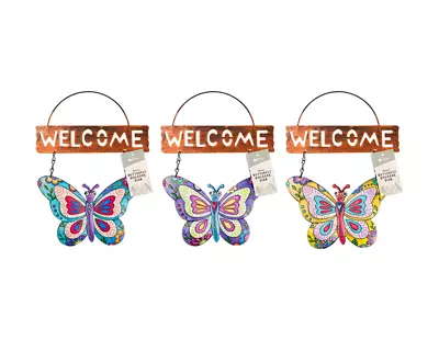 £4.25 • Buy Butterfly Metal Wall Art Outdoor Garden Wall Fence Decor Hanging Welcome Sign