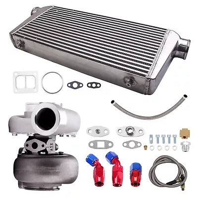 GT45 Turbo Charger V-band T4 1.05 A/R+ 3  Intercooler + Oil Feed Return Line Kit • $606.96