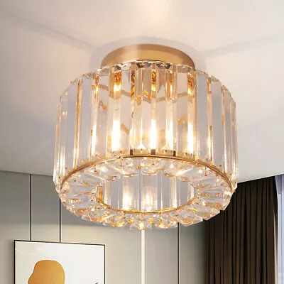 UK Crystal Chandelier Ceiling Light Living Room Kitchen Pendant Lights E26 / E27 • £31.99