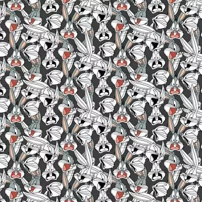 $6.70 • Buy Charcoal Looney Tunes Bugs Bunny Expressions 44  Fabric By Camelot, 23600162