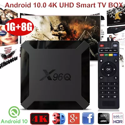 4K X96Q HD Android 10.0 TV BOX 16GB2GB WIFI Quad Core H313 Media Stream Player • £22.99