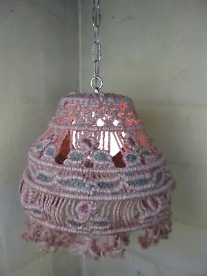 Vintage 1970s Woven Rope Hanging Swag Lamp • $49.99