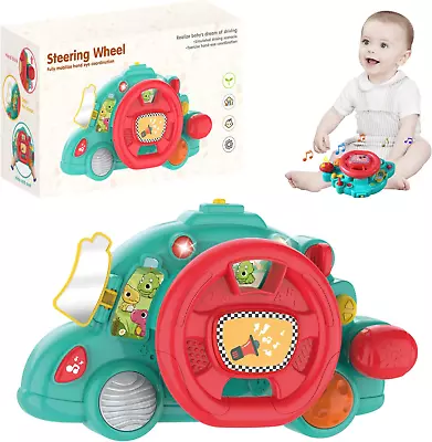 Baby Car Seat Toys Toddler Car Steering Wheel Toy With Music Lights And Driving • £20.21