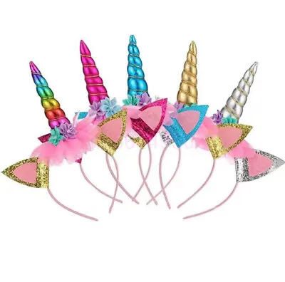 $15.05 • Buy Girl Unicorn Headband Cat Ear Band Sequins Horn Xmas Party Gifts Christmas 2023