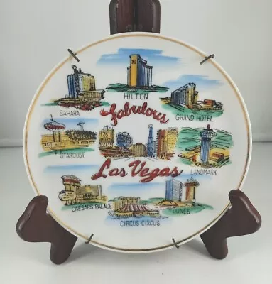 Vintage Fabulous  Las Vegas Souvenir Plate Stardust Dunes Sands  Landmarks Plate • $14