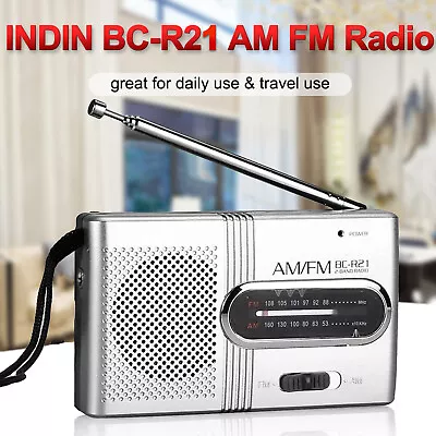 INDIN AM/FM Dual Band Mini Radio Receiver Portable Player Built-in Speaker O3Z4 • $9.88