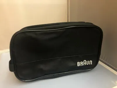 Braun Men's Travel Grooming Bag Black Toiletry Case Zippered Dopp Kit Carrier • $6