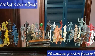 Lot Of 30 Unique 1960 & Before Assorted Plastic Figures. Marx Disney & Unnamed. • $26