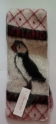 NWT Vintage ICELAND Wool Scarf Puffin Theme Made In Iceland • $43