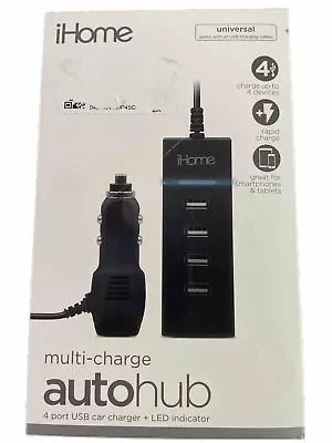 IHome Multi-charge Auto Hub 4 Port USB Car Charger • $10