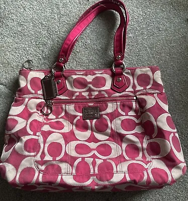 COACH Poppy 17890 RUBY RED Lurex Outline Glam Tote Shoulder Bag Purse Handbag • $28