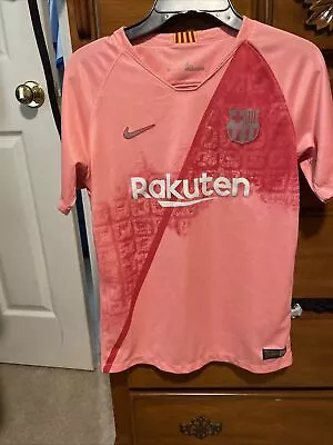 Nike FC Barcelona Jersey Kids XL Pink 2018/2019 Short Sleeve Athletic • $30