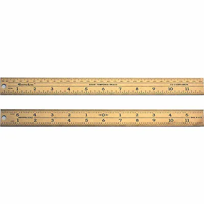 Blem Cosmetic 12 In CenterFinding Brass Ruler Hanging Hole Made In USA • $7